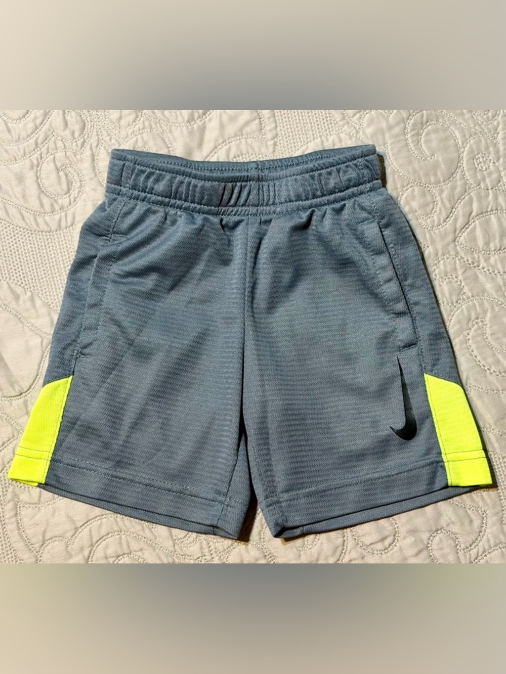 Nike - Boys Toddler Gray & Yellow Nike Dri-Fit Shorts, Size - 2T
